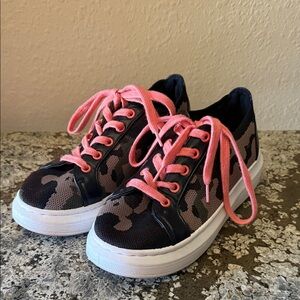Forever 21 Kids Camouflage Sneakers with Pink Laces